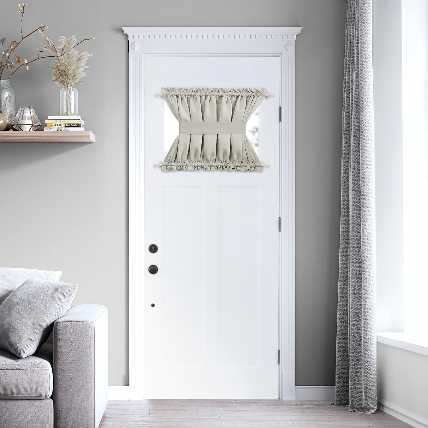 Deconovo Blackout Door Curtain Panel with Adjustable Tieback for Glass Doors, Solid Color, 1 Panel