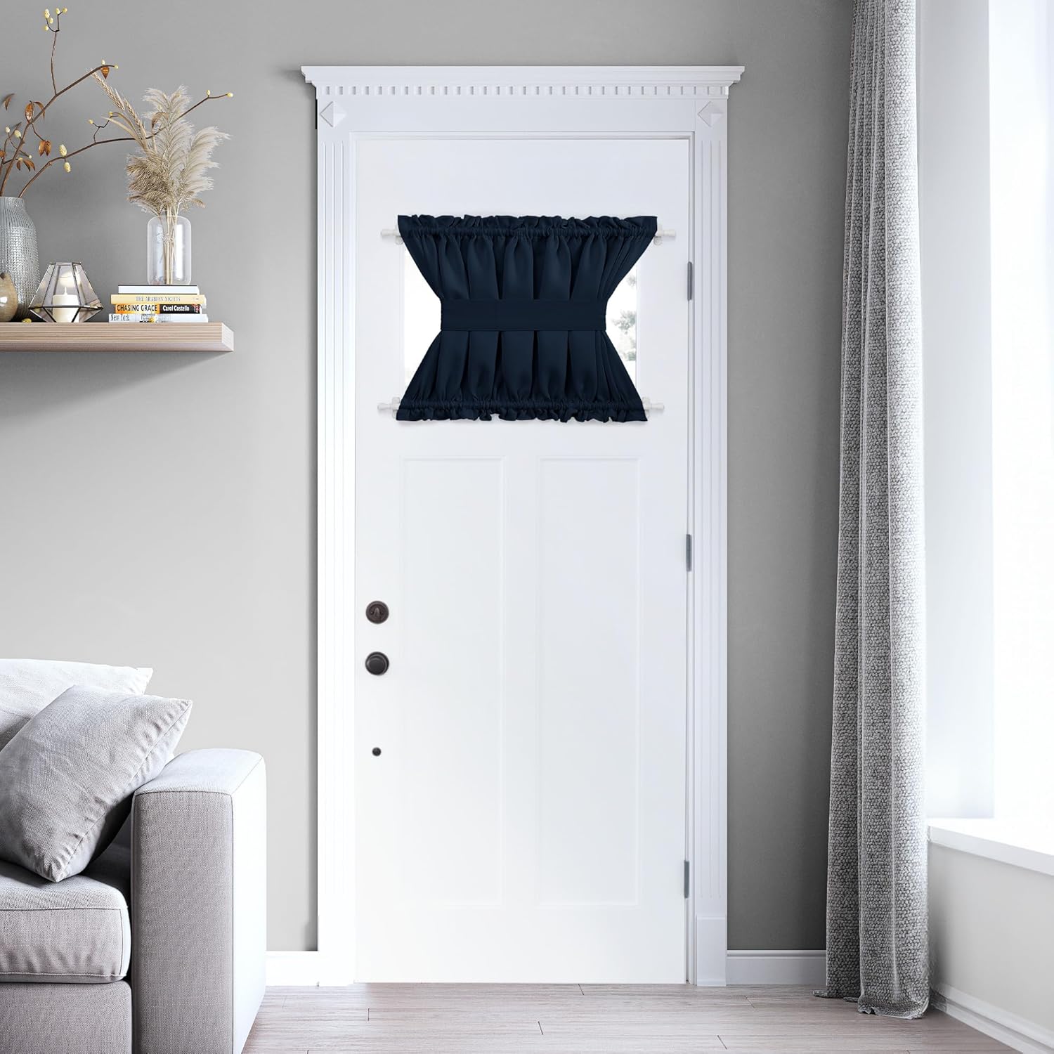 Deconovo Blackout Door Curtain Panel with Adjustable Tieback for Glass Doors, Solid Color, 1 Panel