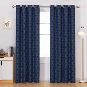 Deconovo Foil Geometric Blackout Curtains, 2 Panels, Grommet Top
