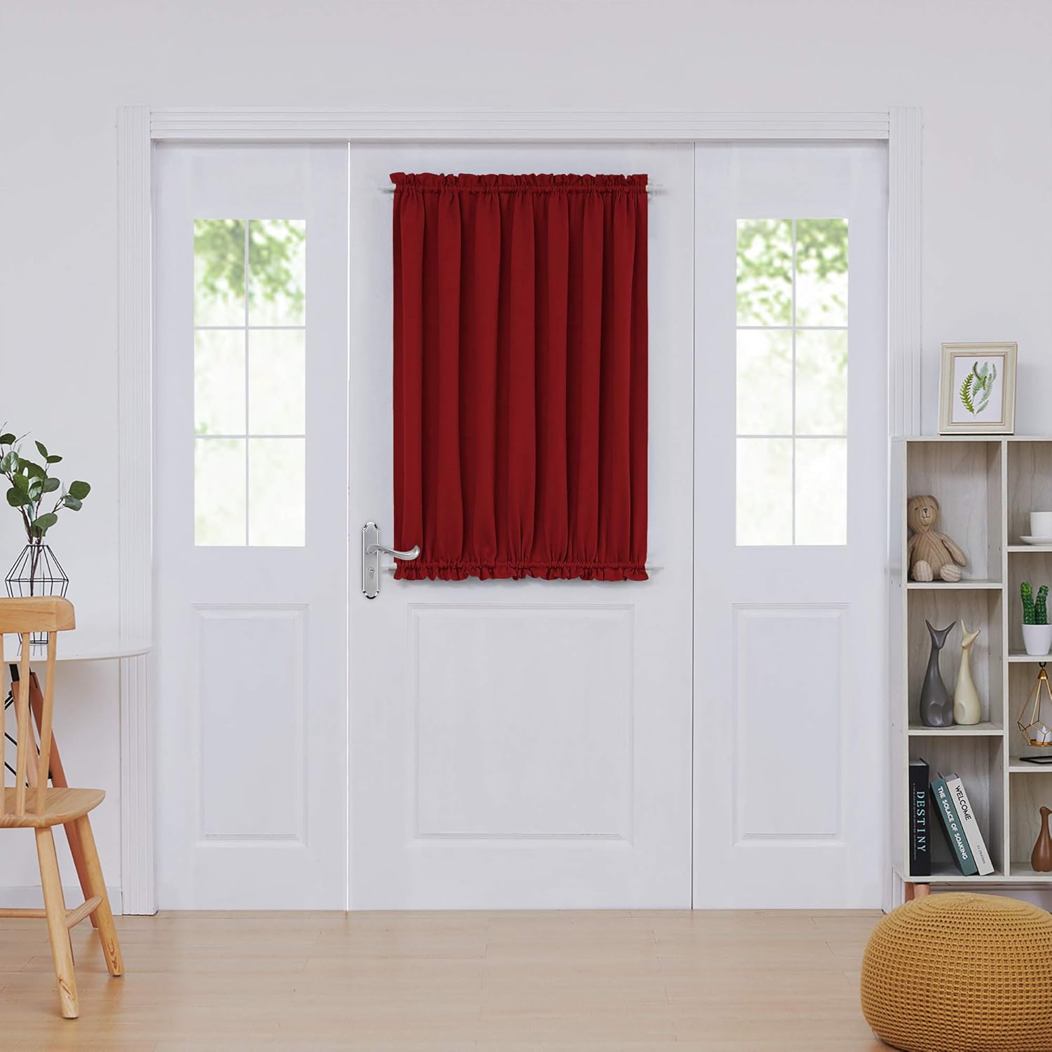 Deconovo Blackout Door Curtain Panel with Adjustable Tieback for Glass Doors, Solid Color, 1 Panel
