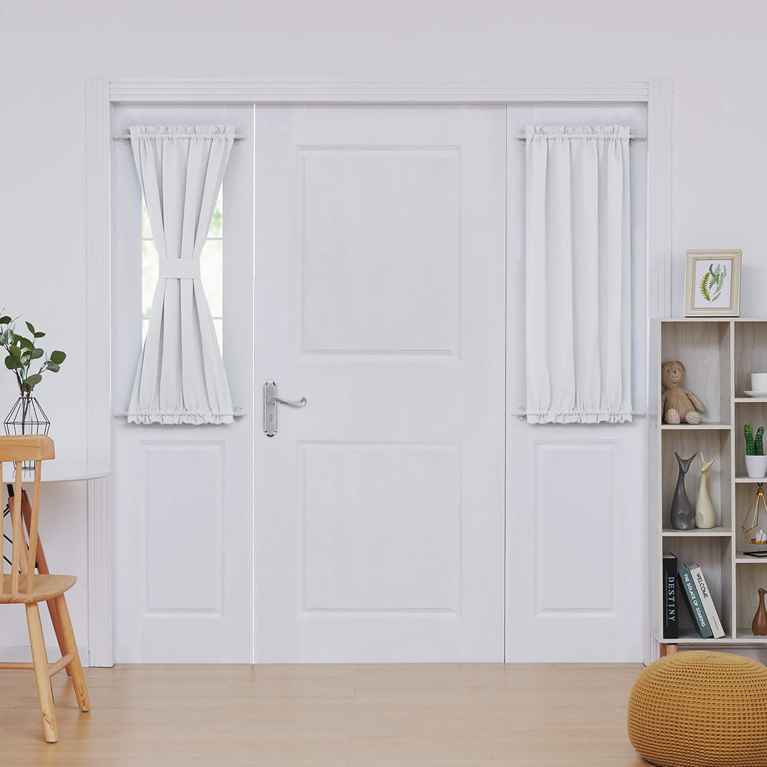 Deconovo Blackout Door Curtain Panel with Adjustable Tieback for Glass Doors, Solid Color, 1 Panel