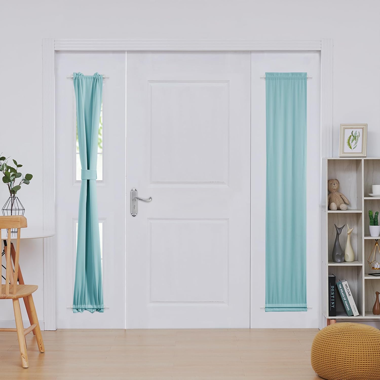 Deconovo Blackout Door Curtain Panel with Adjustable Tieback for Glass Doors, Solid Color, 1 Panel