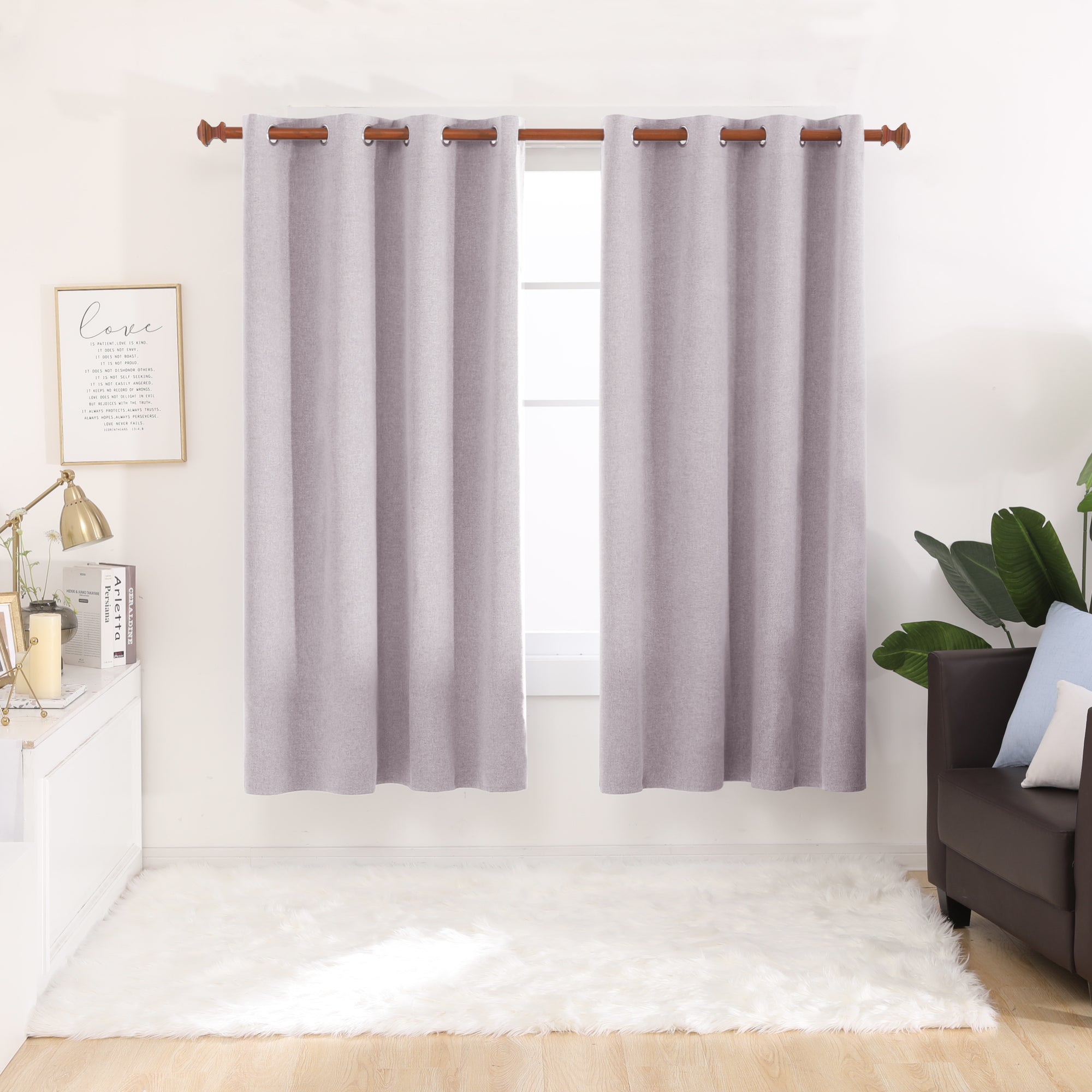 Deconovo 100% Blackout Faux Linen Curtains 2 Panels – Multiple Sizes