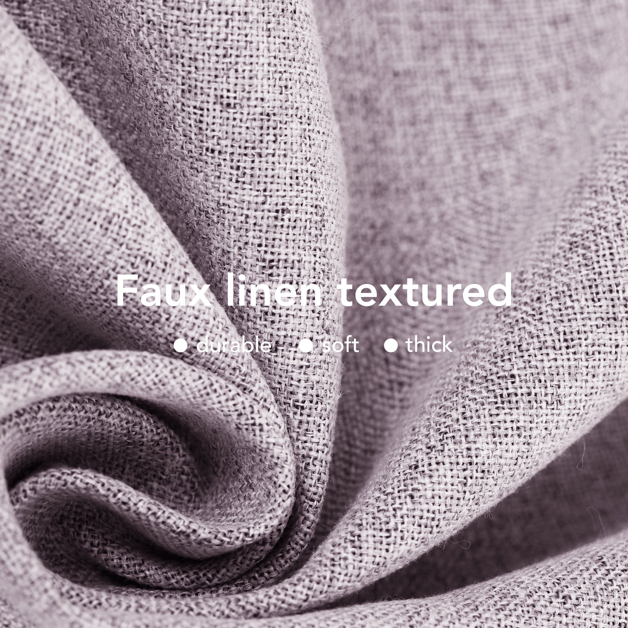 Deconovo 100% Blackout Faux Linen Curtains 2 Panels – Multiple Sizes