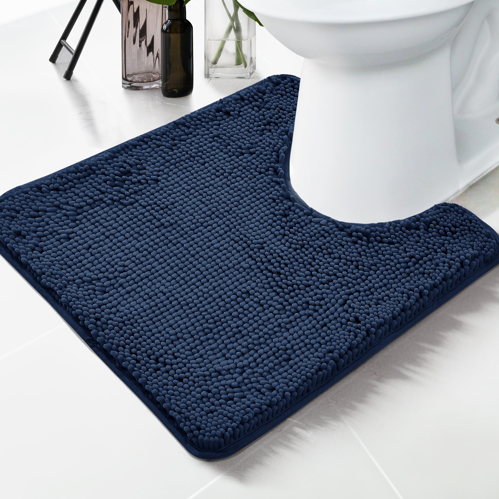 Deconovo Plush Chenille Bath Rug  Non-Slip, Washable Comfort Mat