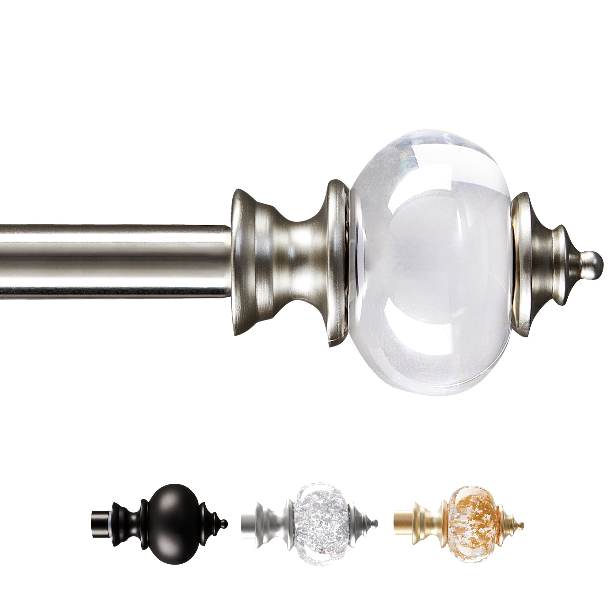 Deconovo Adjustable Single Curtain Rod for Windows & Doors
