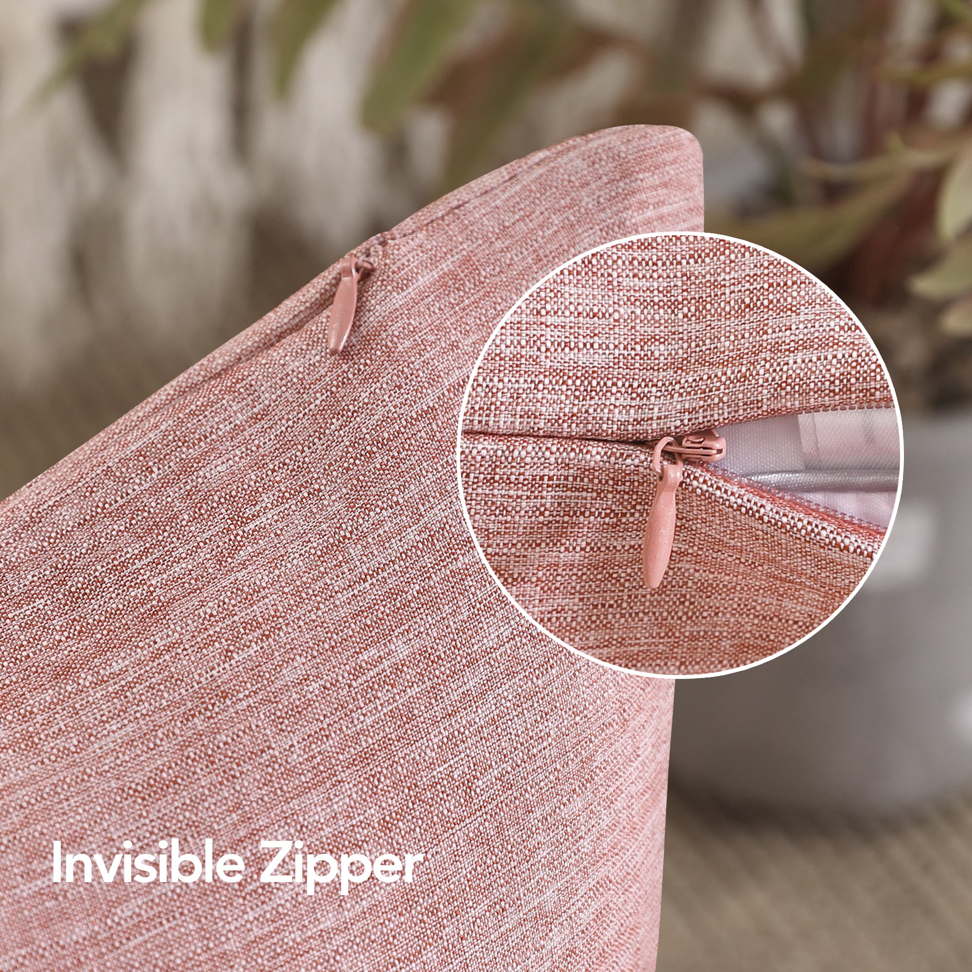 Deconovo 4 Pack Faux Linen Pillow Covers with Hidden Zipper