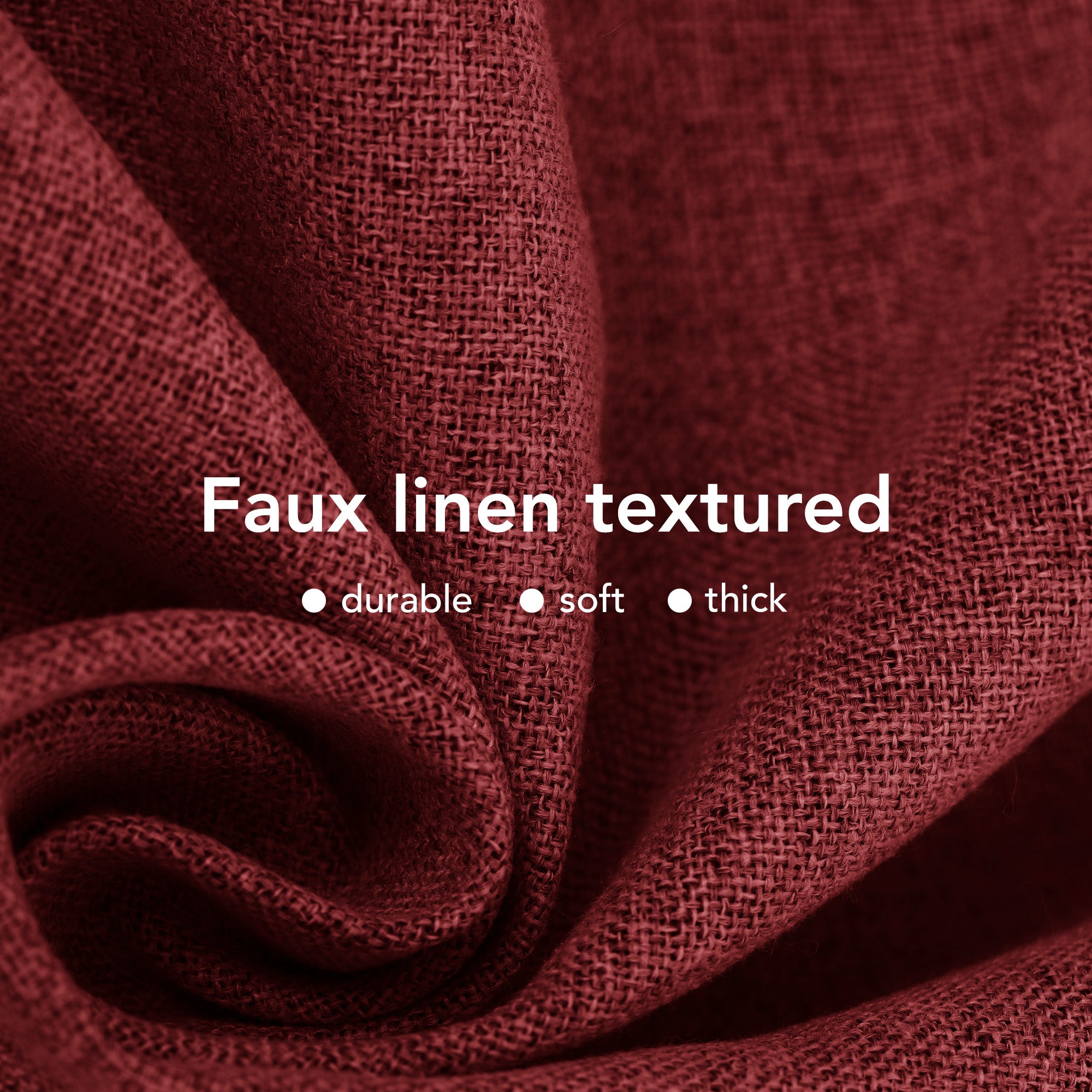Deconovo 100% Blackout Faux Linen Curtains 2 Panels – Multiple Sizes