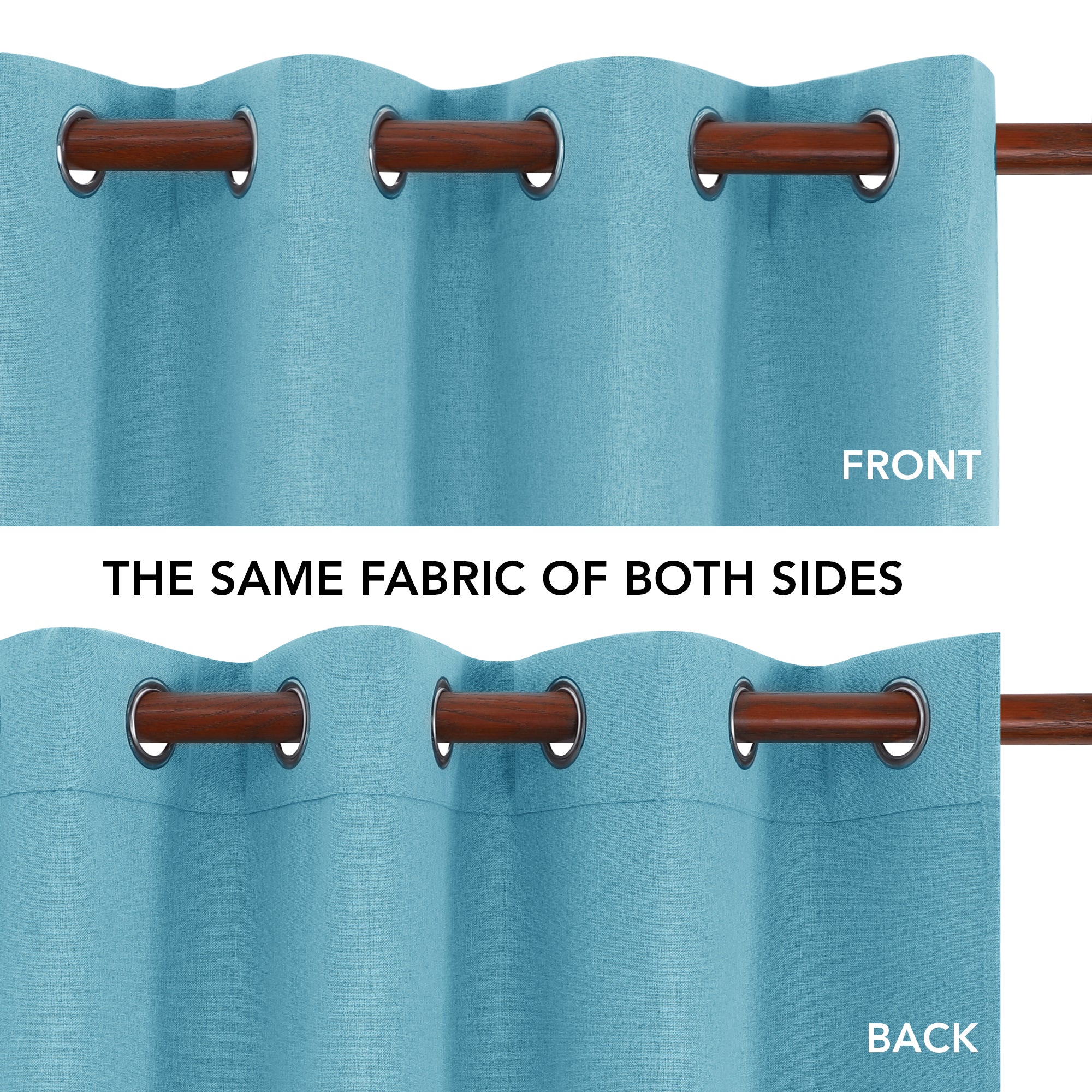 Deconovo 100% Blackout Faux Linen Curtains 2 Panels – Multiple Sizes