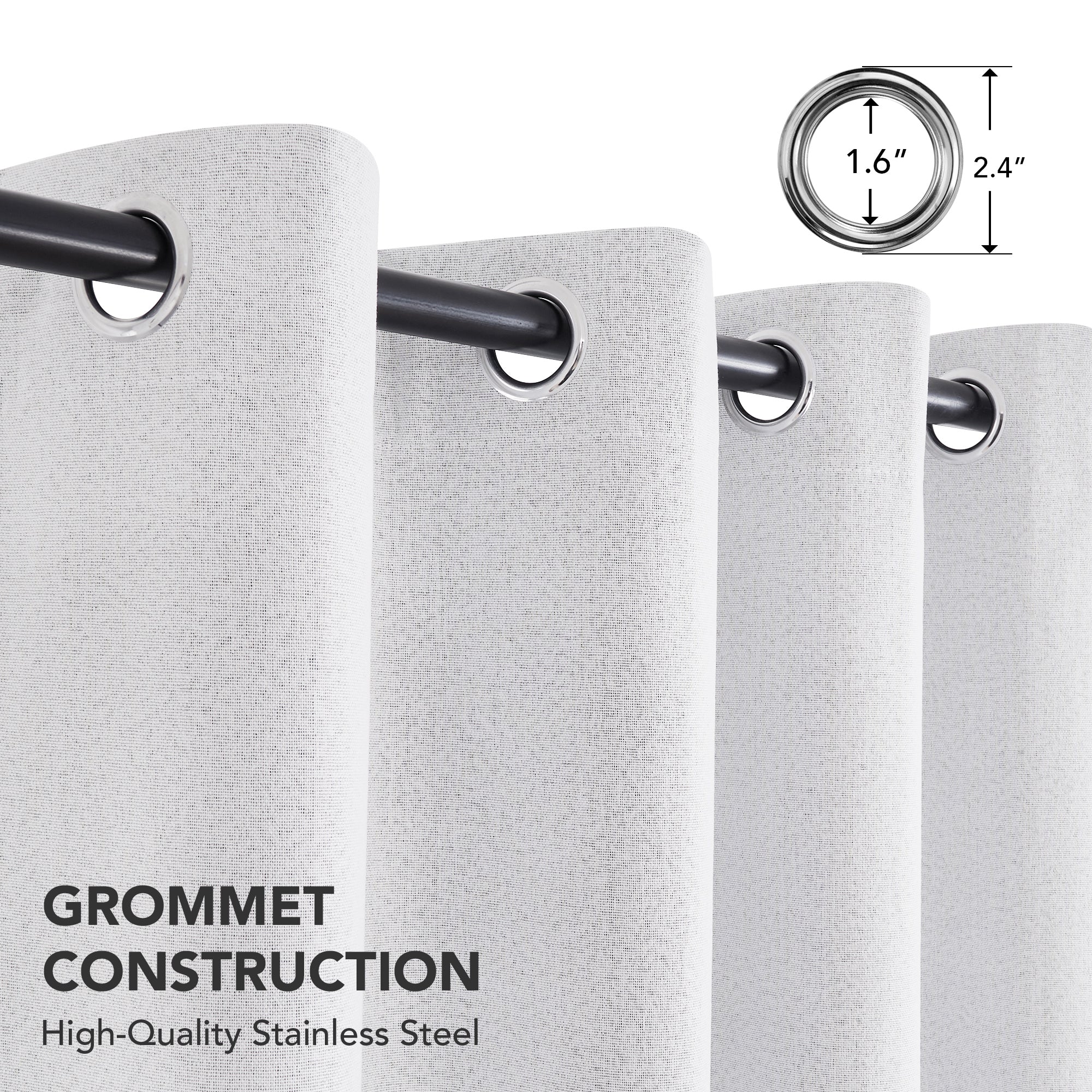 Deconovo Linen Blackout Curtains 2 Panels – Grommet Top, OEKO-TEX