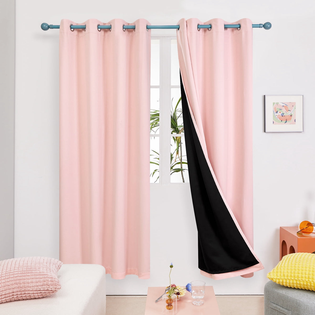 ZOPZO Curtains & Valances, Blush Pink