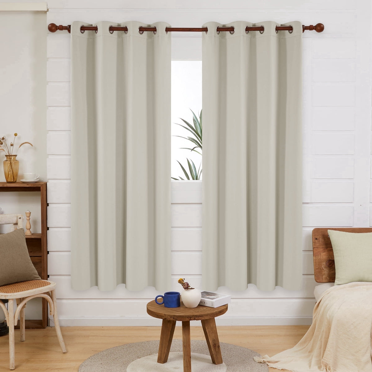 ZOPZO Curtains & Valances, Light Beige