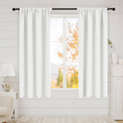 Deconovo Solid Rod Pocket Room Darkening Curtains, 2 Panels - Pure White, 42 x 45