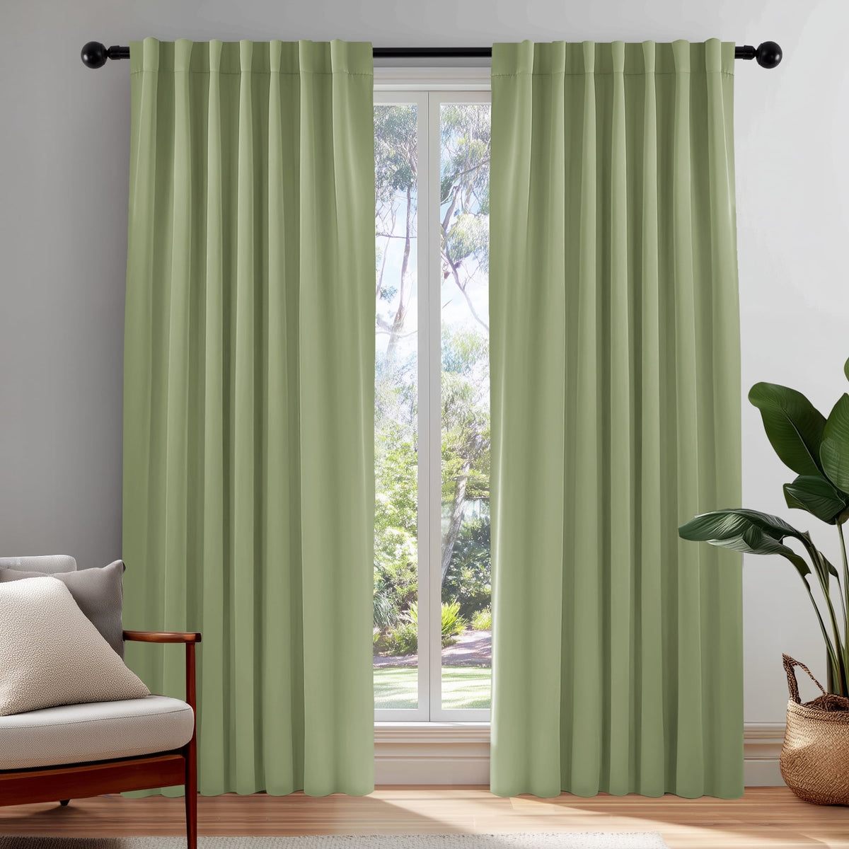 ZOPZO Curtains & Valances, Sage Green