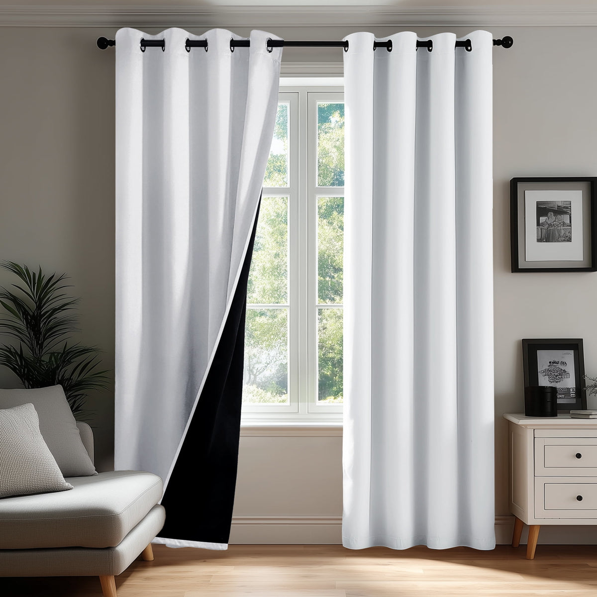 ZOPZO Curtains & Valances, Bright White