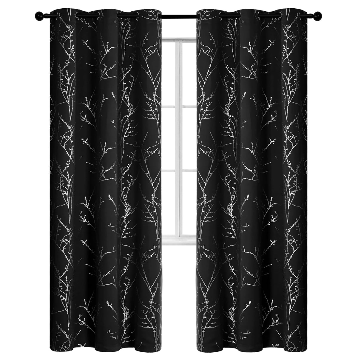 ZOPZO Curtains & Valances, Black