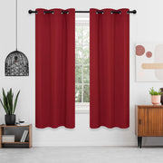 Deconovo Grommet Room Darkening Curtains, 2 Panels - True Red, 42 x 72