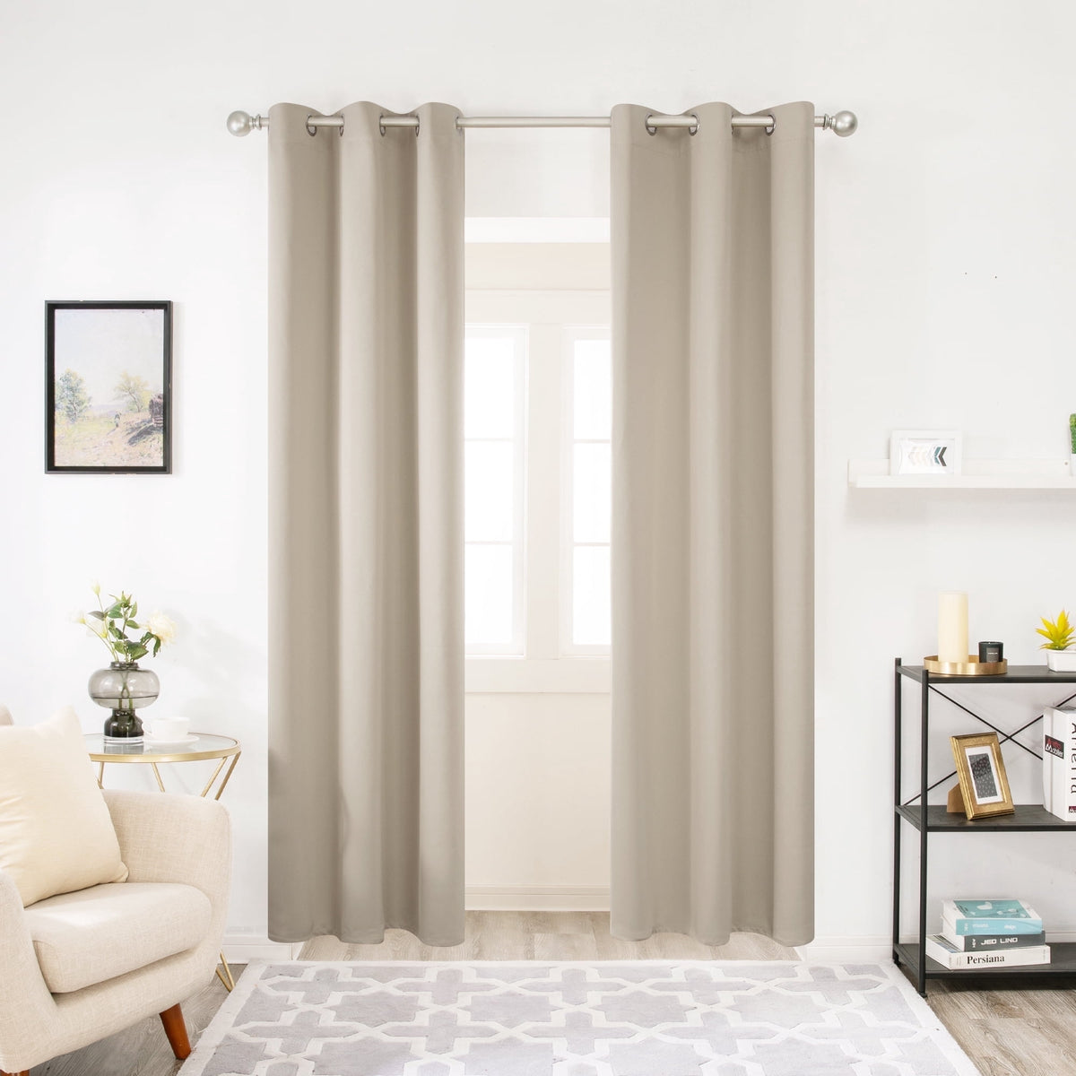 ZOPZO Curtains & Valances, Light Beige