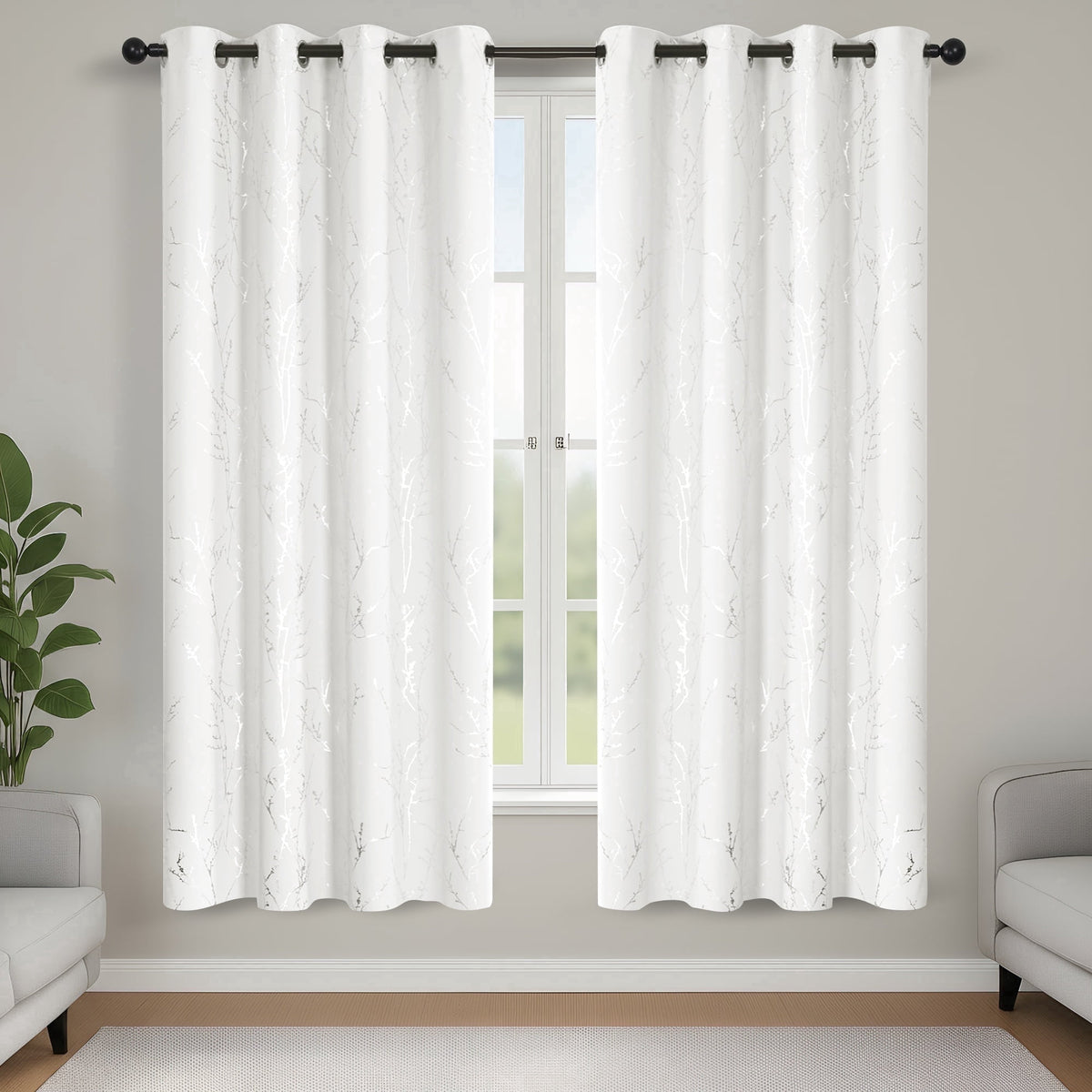 ZOPZO Curtains & Valances, White