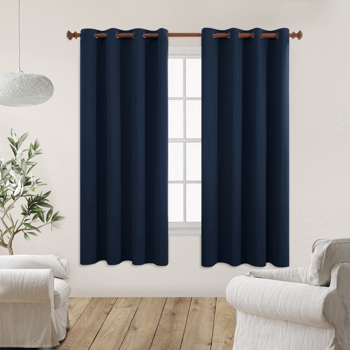 ZOPZO Curtains & Valances, Navy Blue