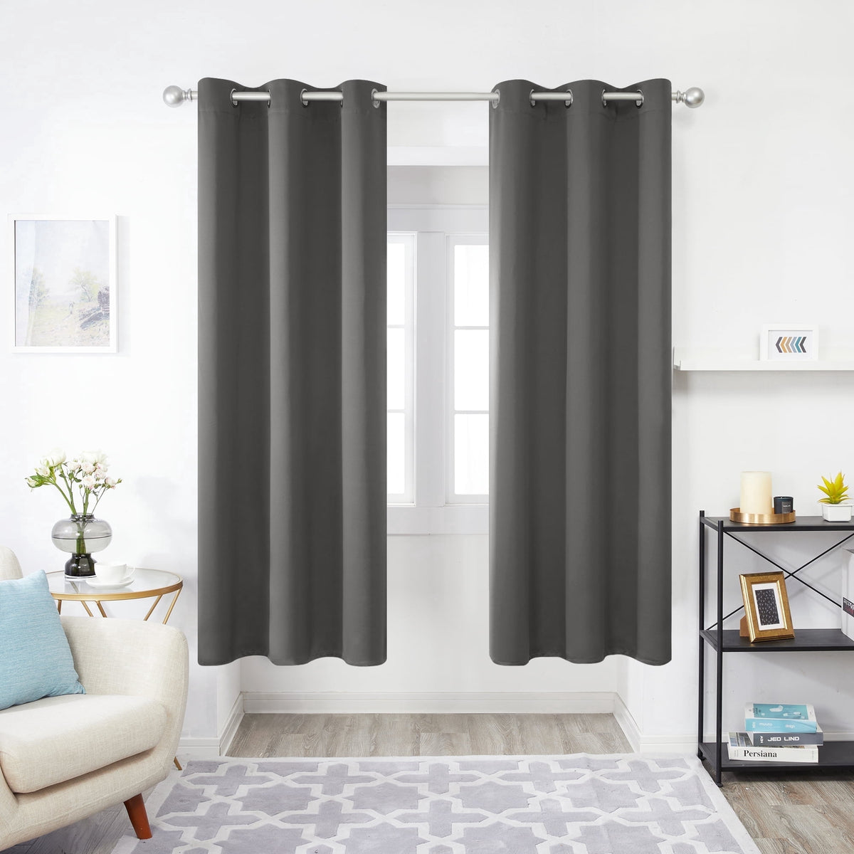ZOPZO Curtains & Valances, Light Gray