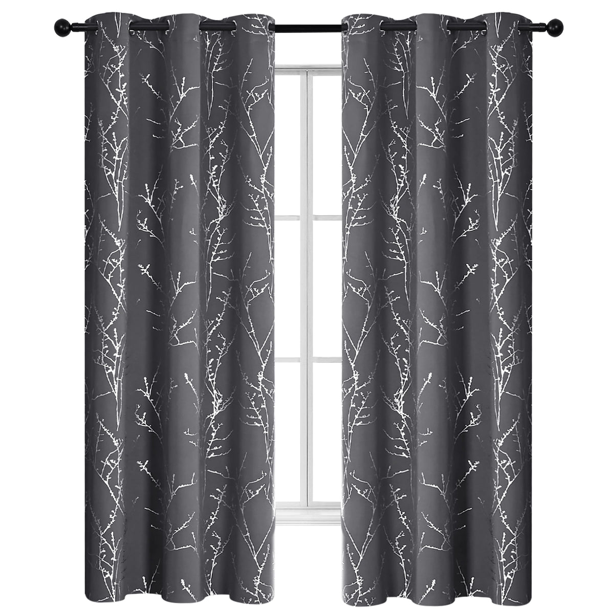 ZOPZO Curtains & Valances, Dark Gray