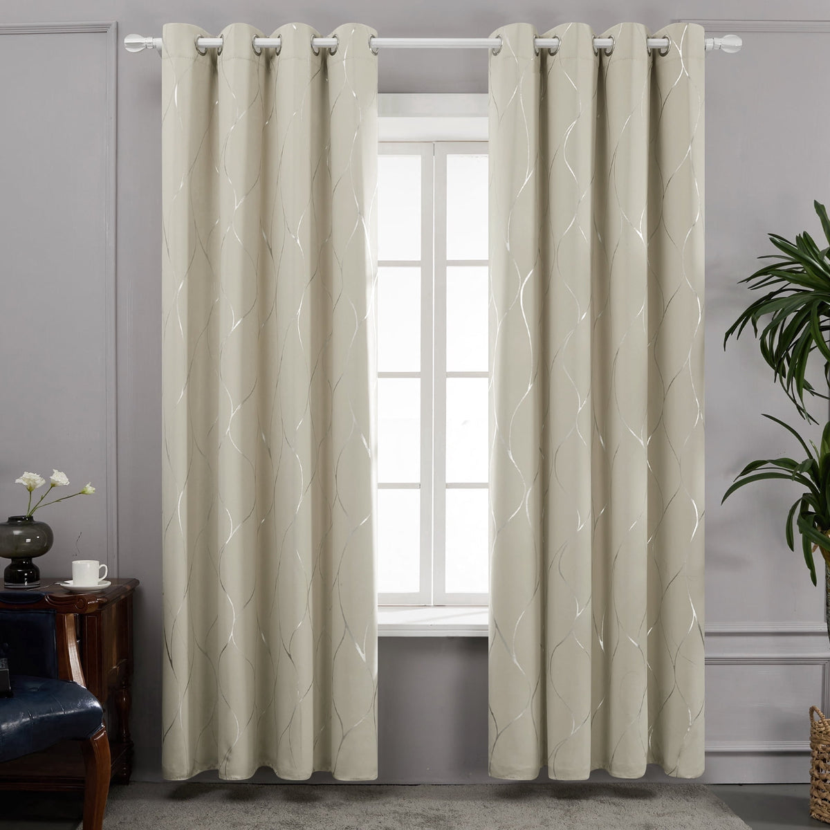 ZOPZO Curtains & Valances, Light Beige