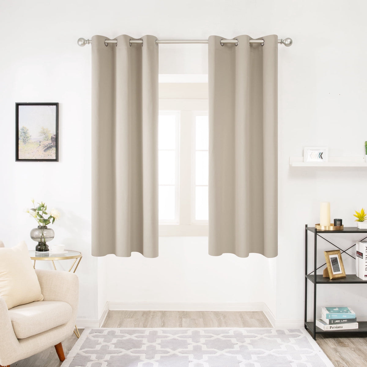ZOPZO Curtains & Valances, Light Beige