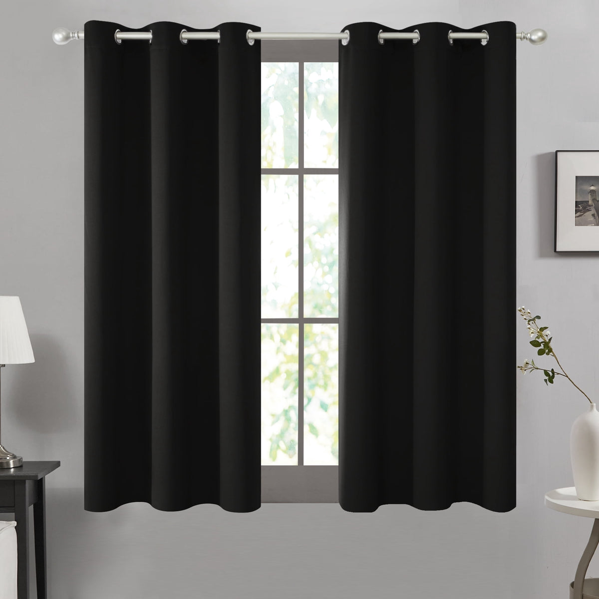ZOPZO blackout curtain, Black, 42W x 63L inches, 1 panel