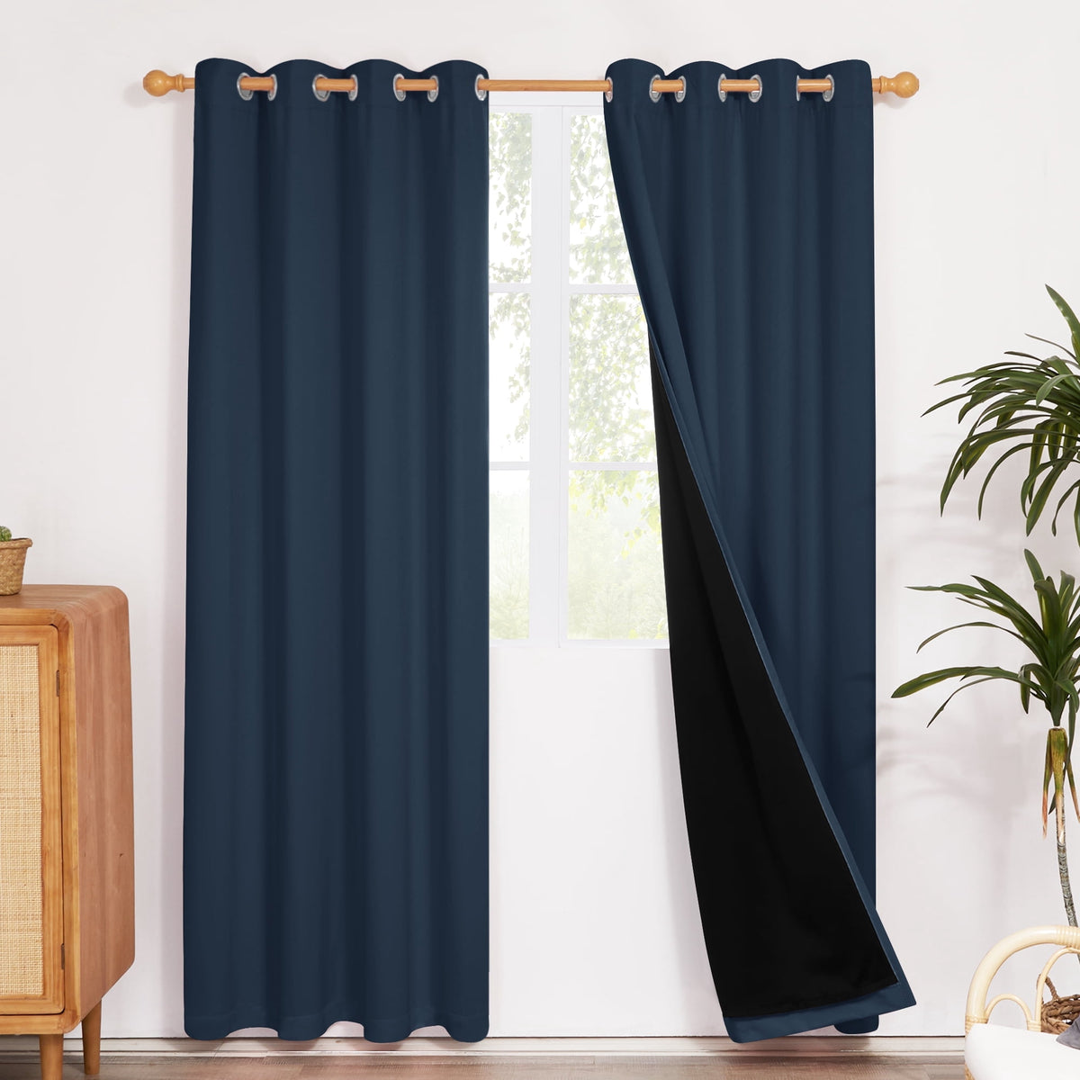 ZOPZO Curtains & Valances, Navy Blue