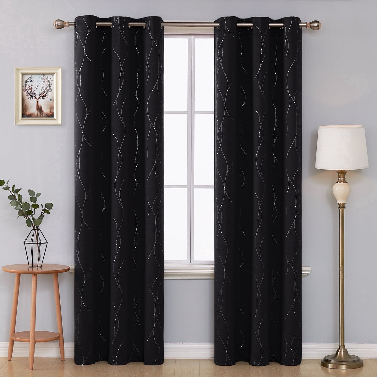 ZOPZO Curtains & Valances, Black