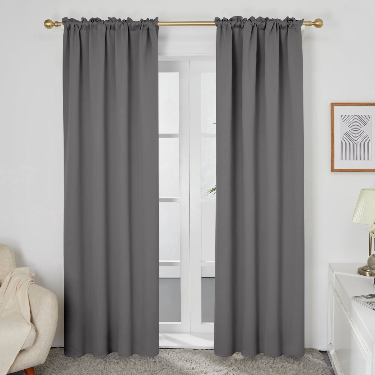 ZOPZO Curtains & Valances, Light Gray
