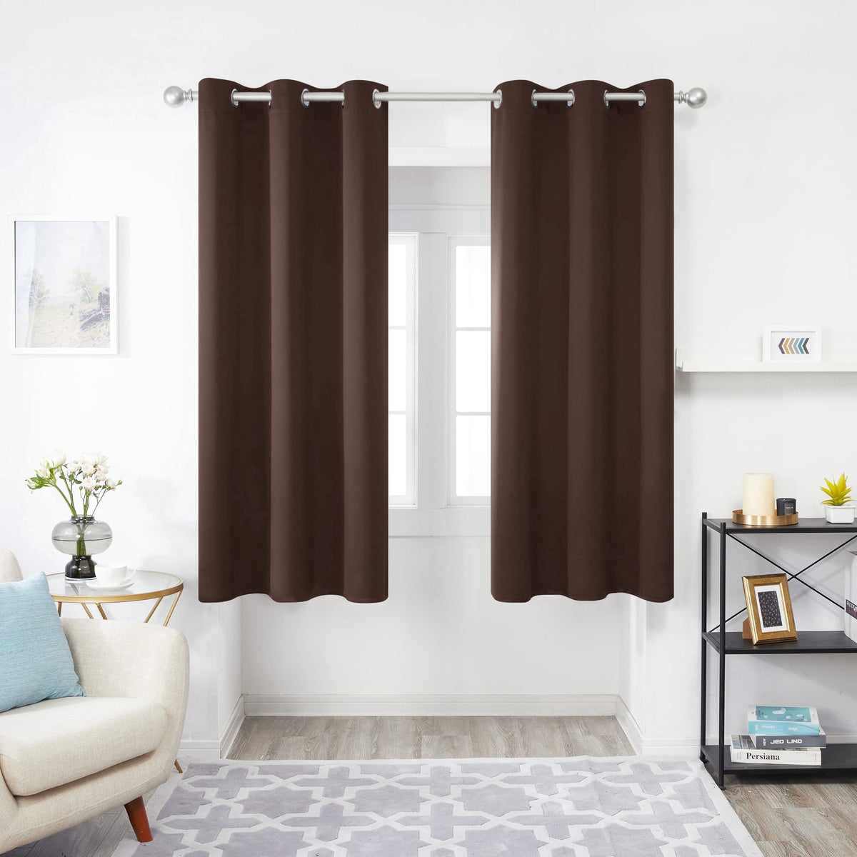 ZOPZO Curtains & Valances, Chocolate
