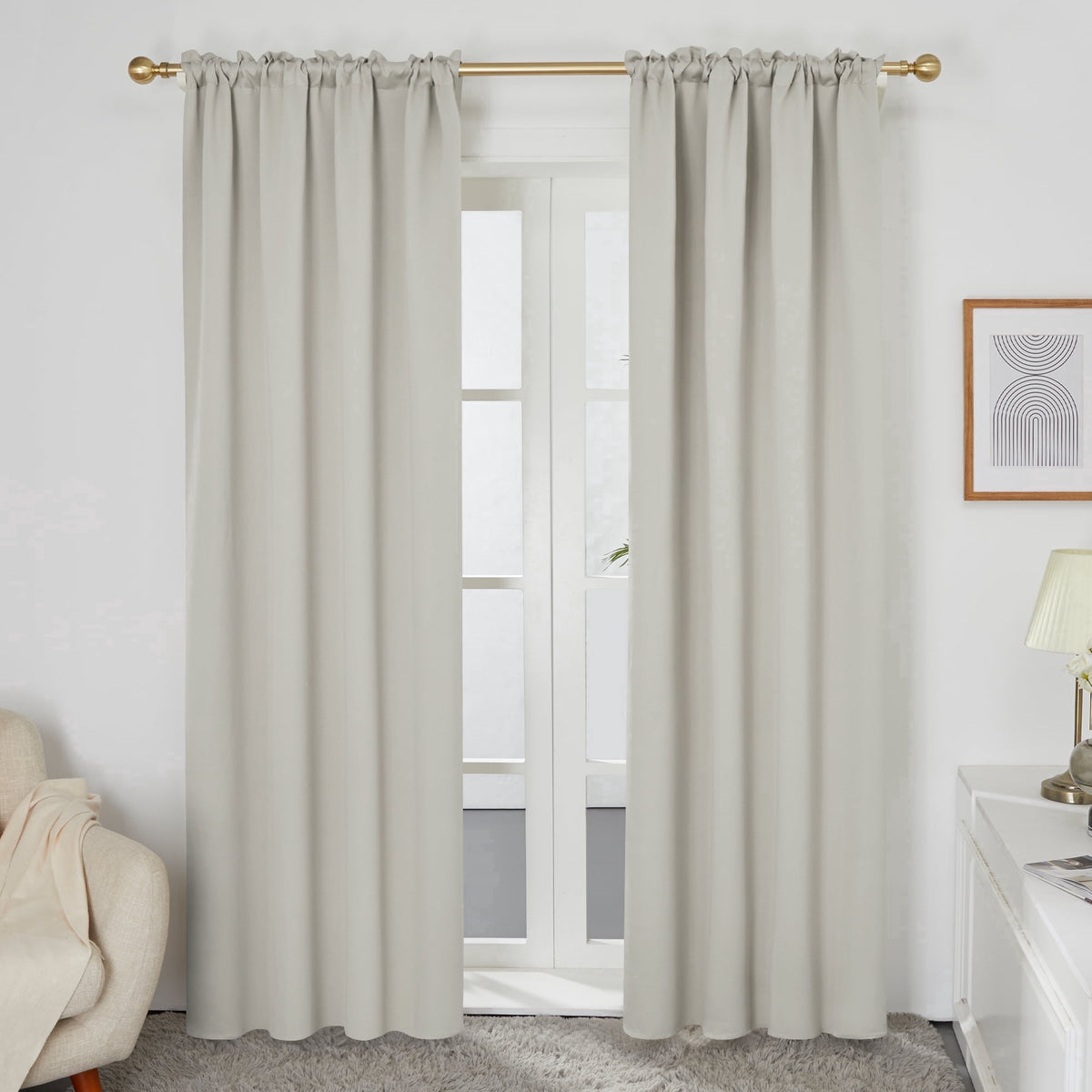 ZOPZO Curtains & Valances, Light Beige