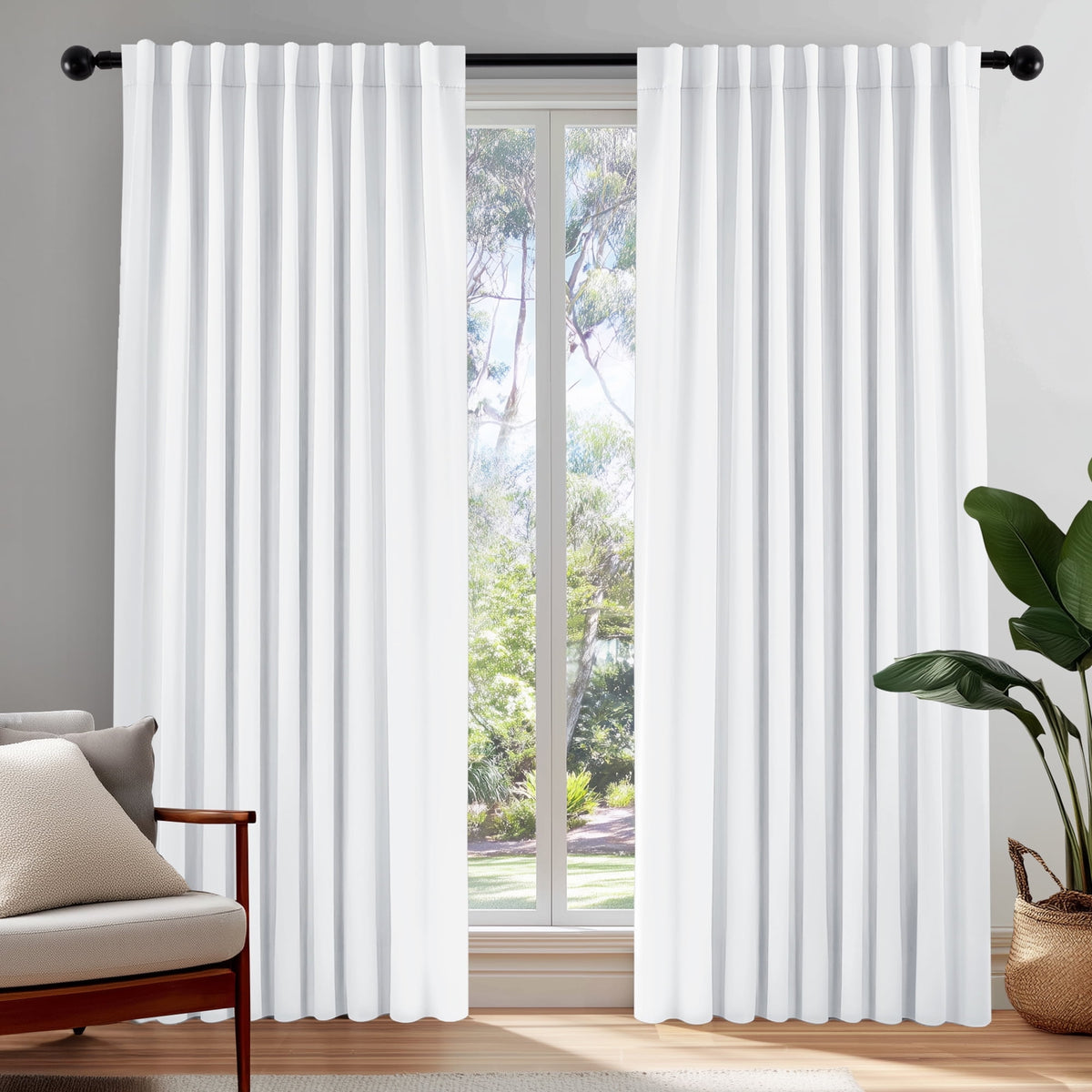 ZOPZO Curtains & Valances, Pure White