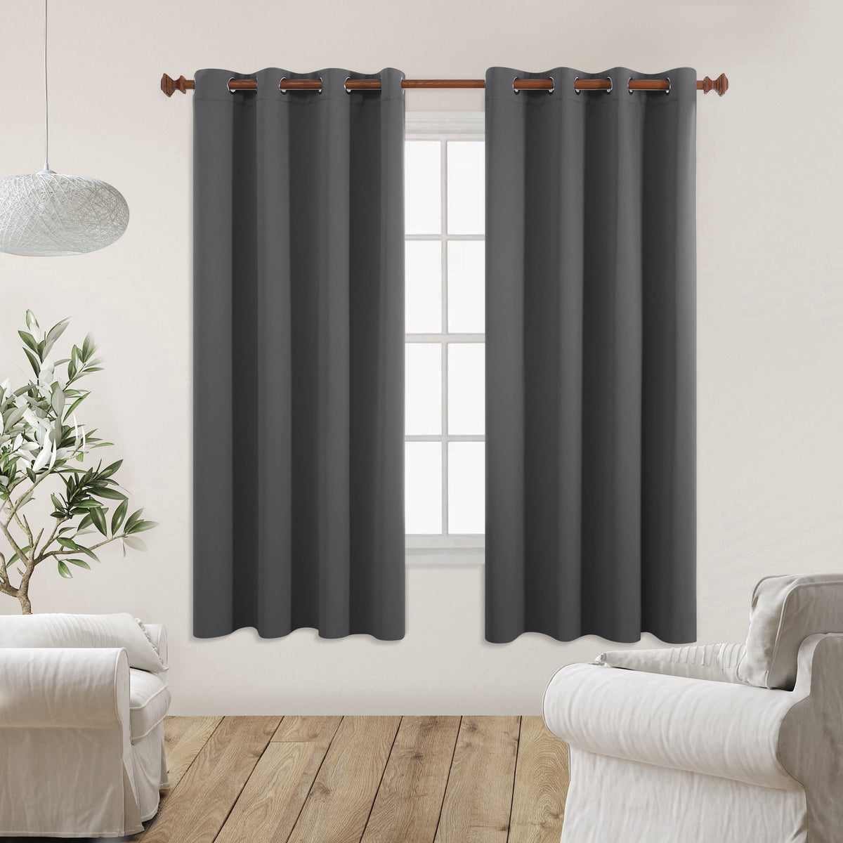ZOPZO Curtains & Valances, Dark Gray