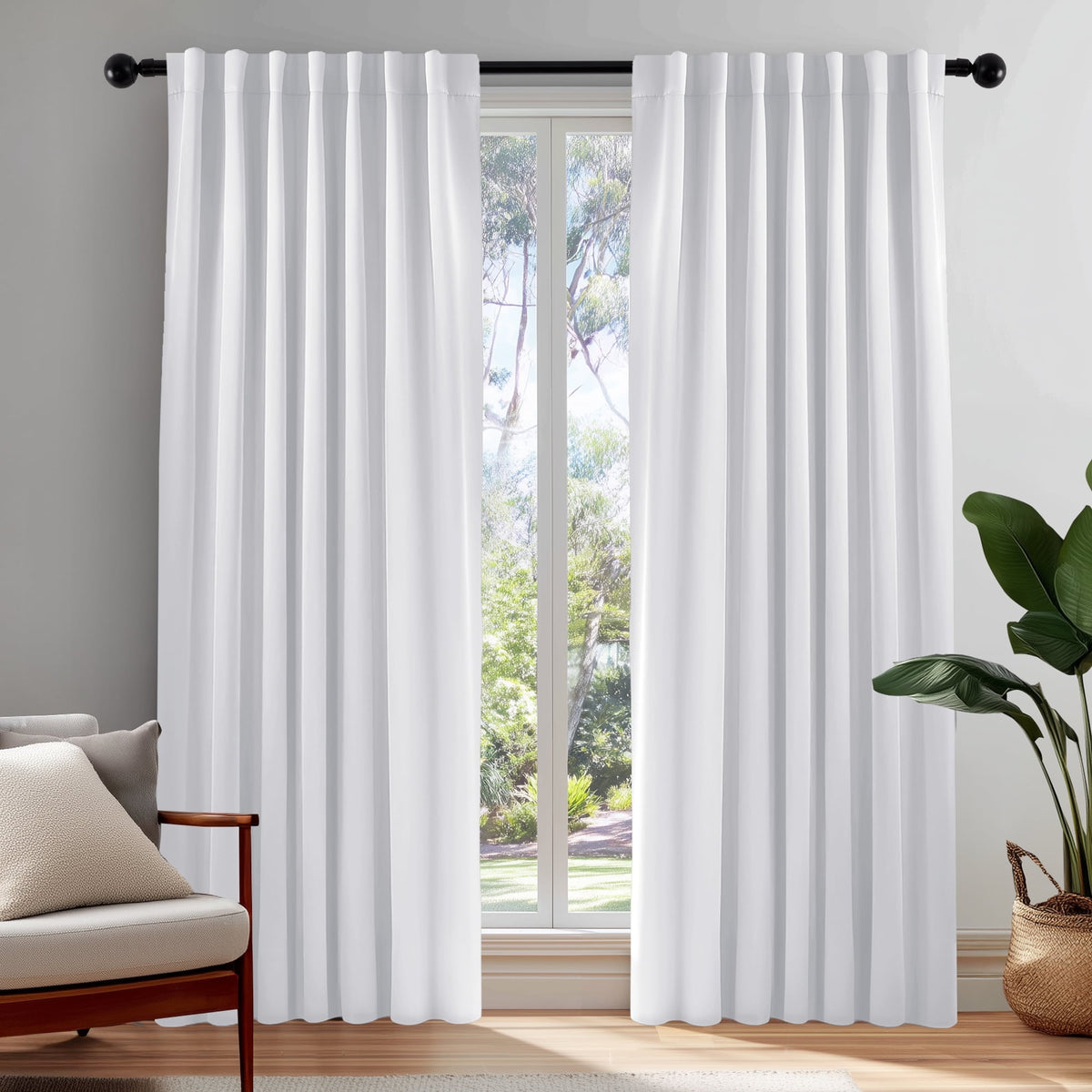 ZOPZO Curtains & Valances, Greyish White