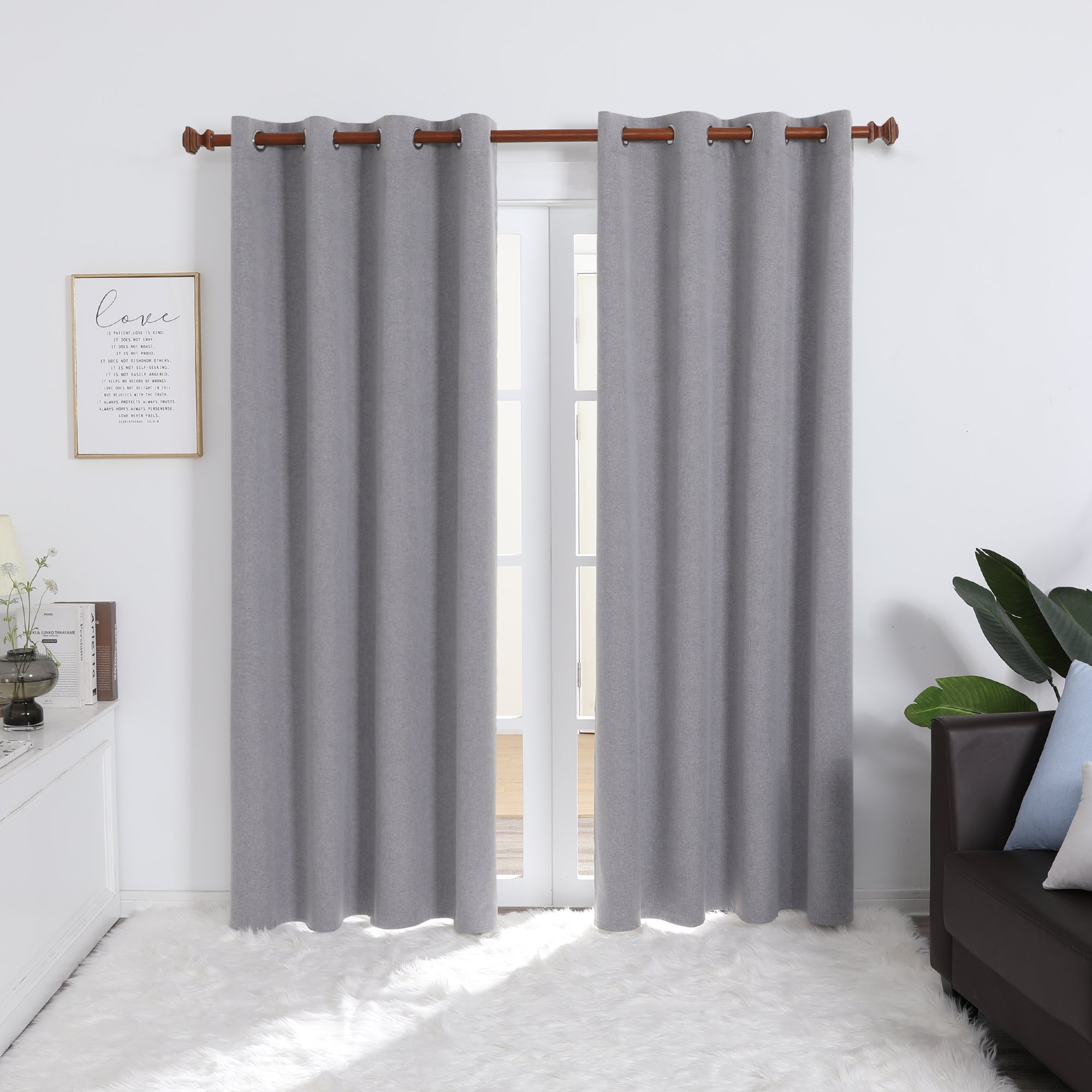 Deconovo 100% Blackout Faux Linen Curtains 2 Panels – Multiple Sizes