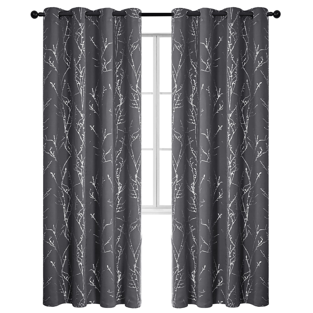 ZOPZO Curtains & Valances, Dark Gray