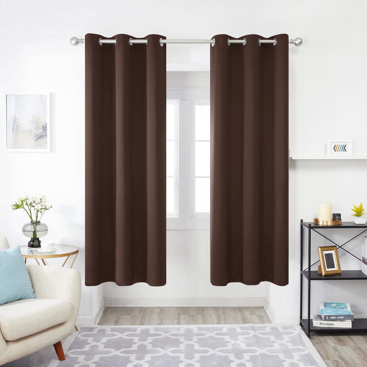 ZOPZO Curtains & Valances, Chocolate