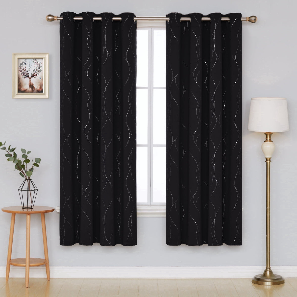 ZOPZO Curtains & Valances, Black
