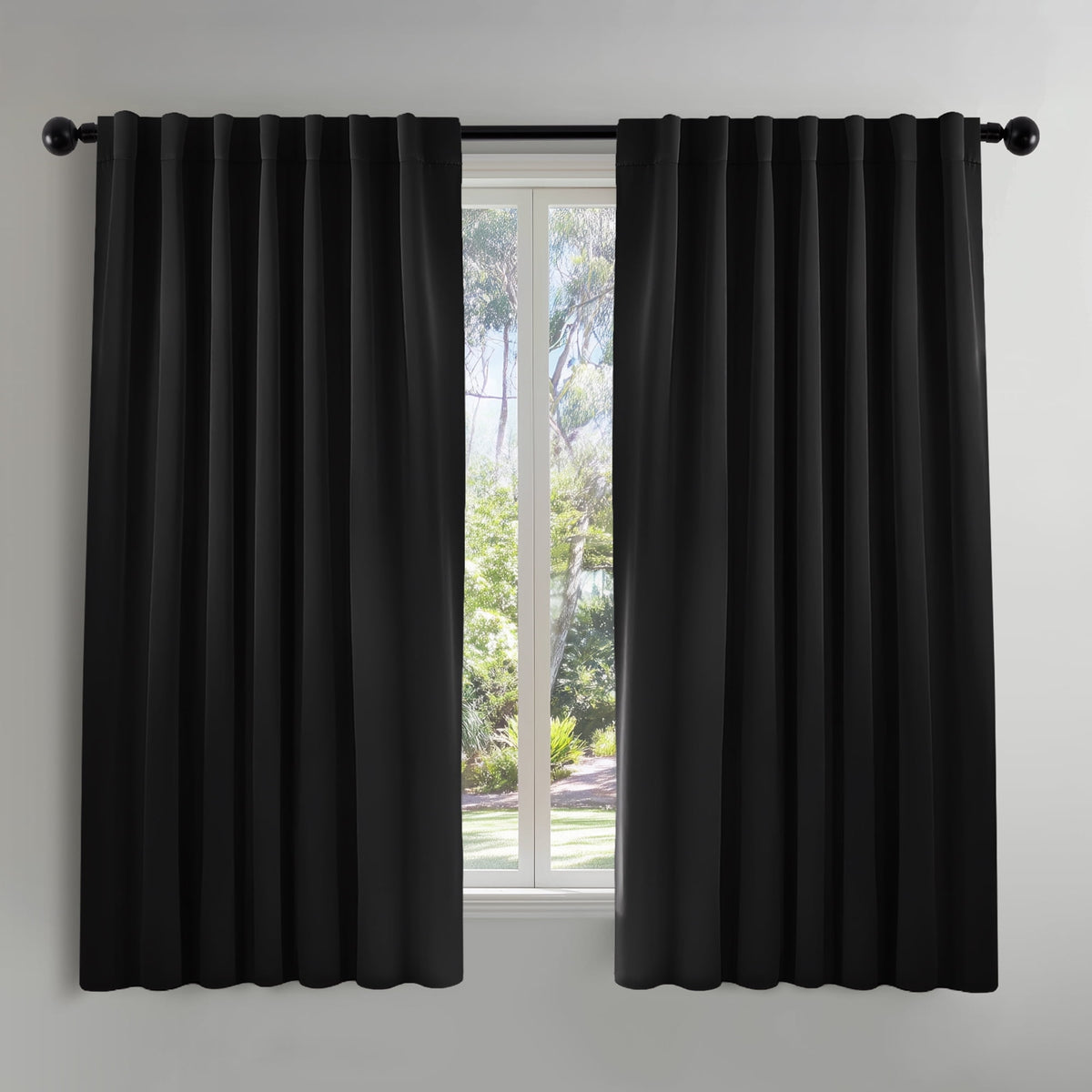 ZOPZO Curtains & Valances, Black