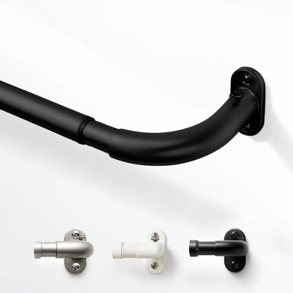 Deconovo Adjustable Wraparound Curtain Rod for Blackout and Room Darkening Curtains