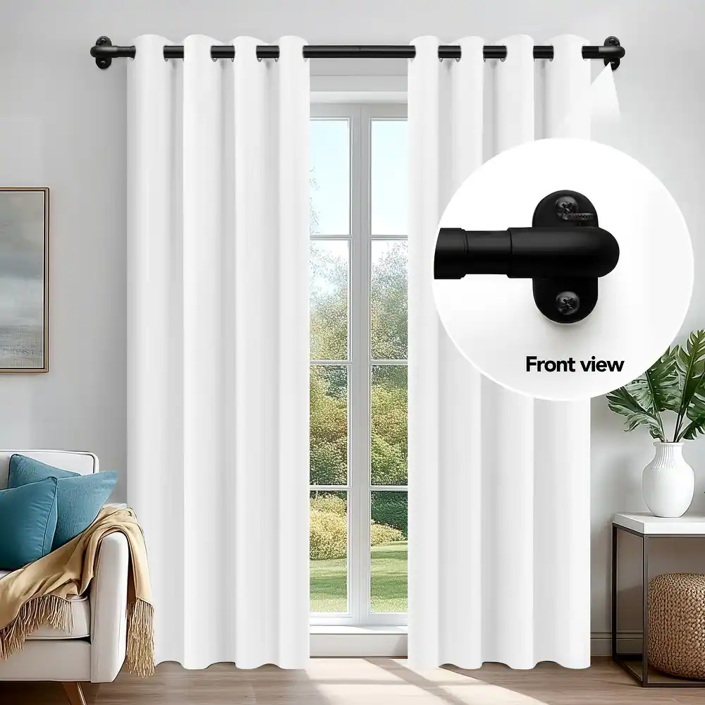 Deconovo Adjustable Wraparound Curtain Rod for Blackout and Room Darkening Curtains