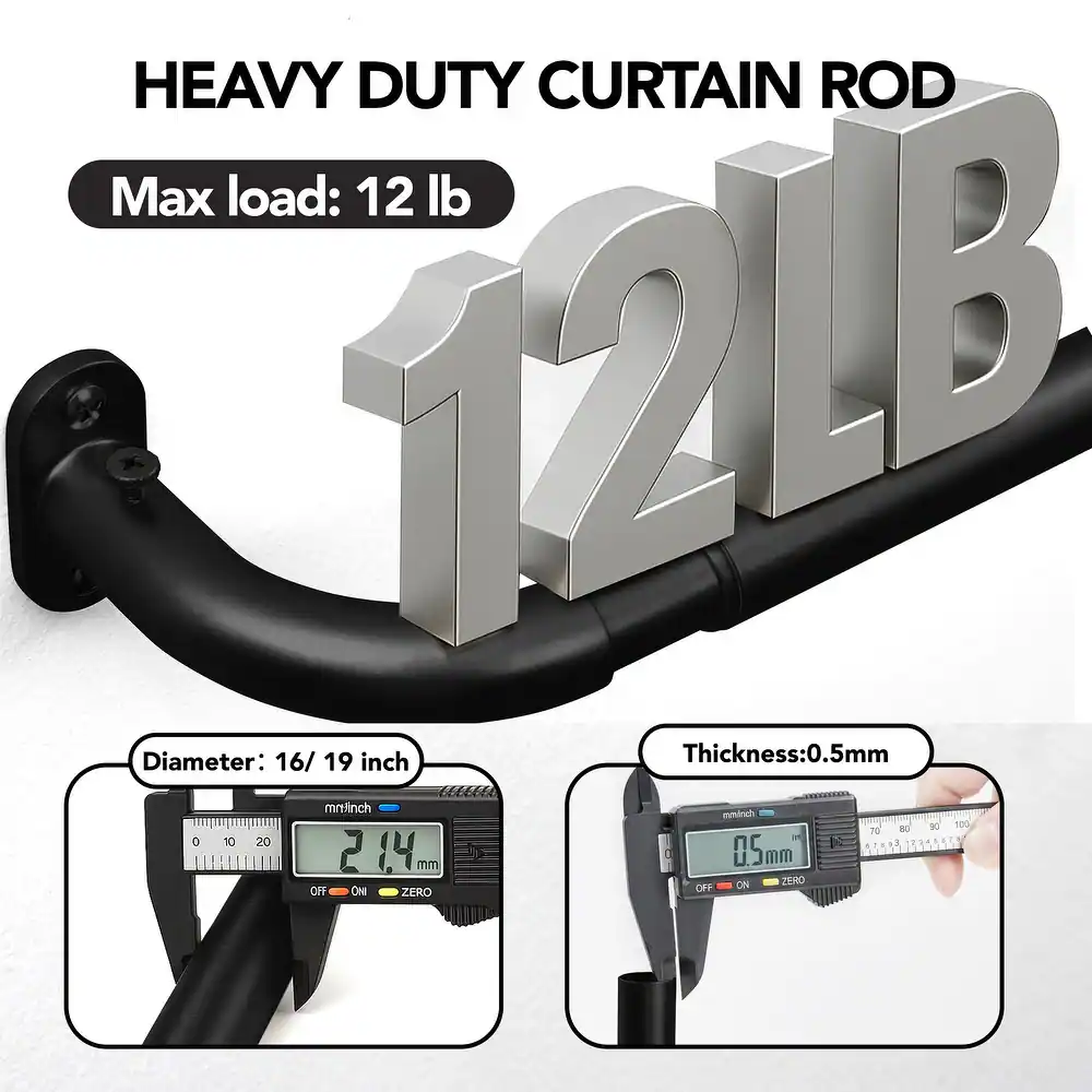 Deconovo Adjustable Wraparound Curtain Rod for Blackout and Room Darkening Curtains