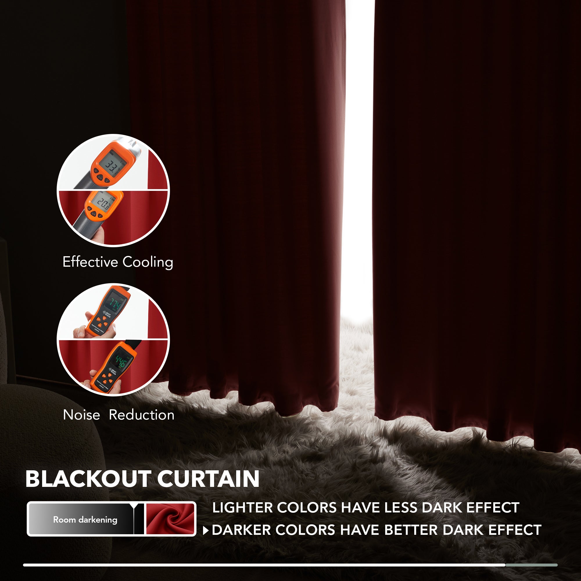 Deconovo 52" Back Tab Thermal Blackout Curtains (2 Panels)