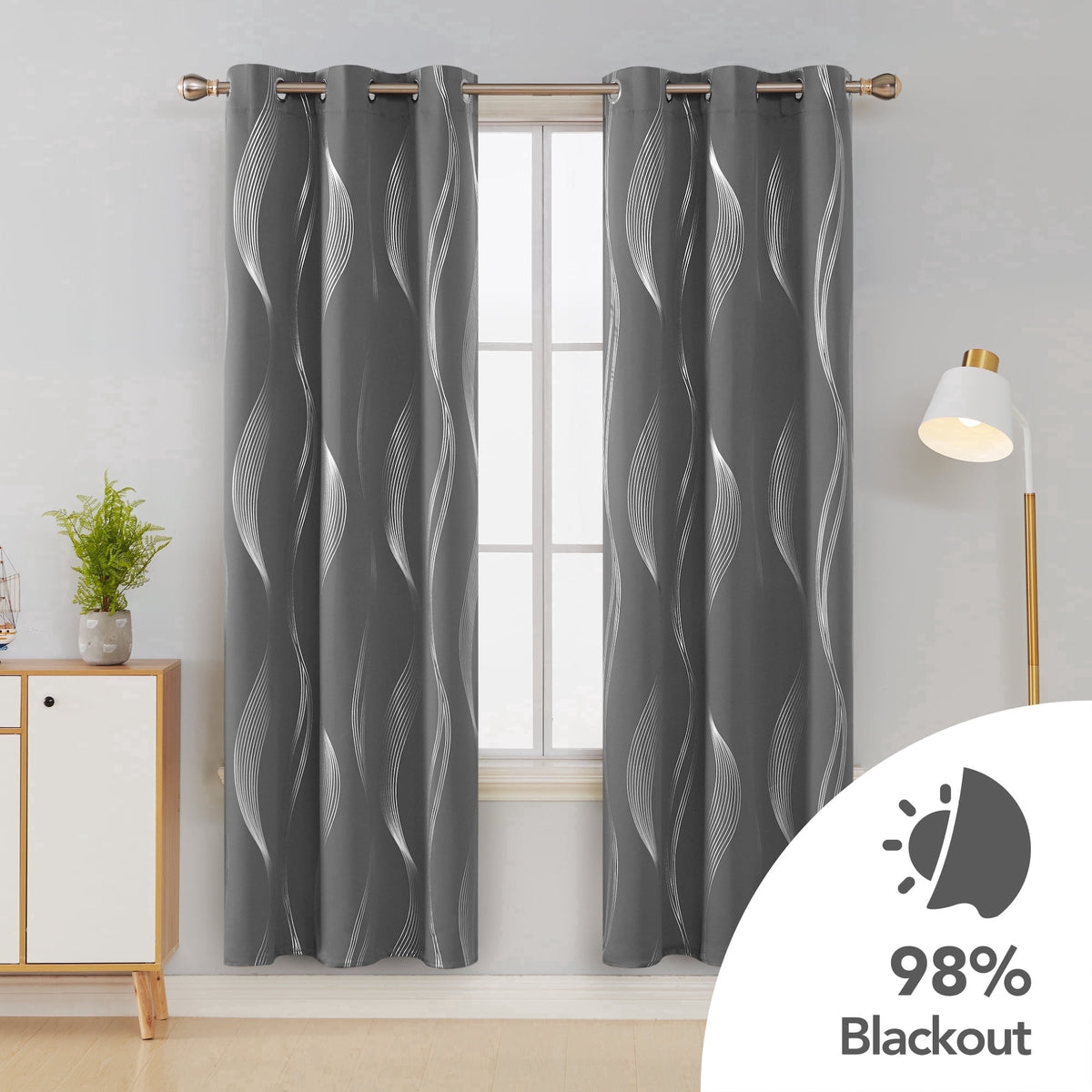 ZOPZO Curtains & Valances, Dark Gray