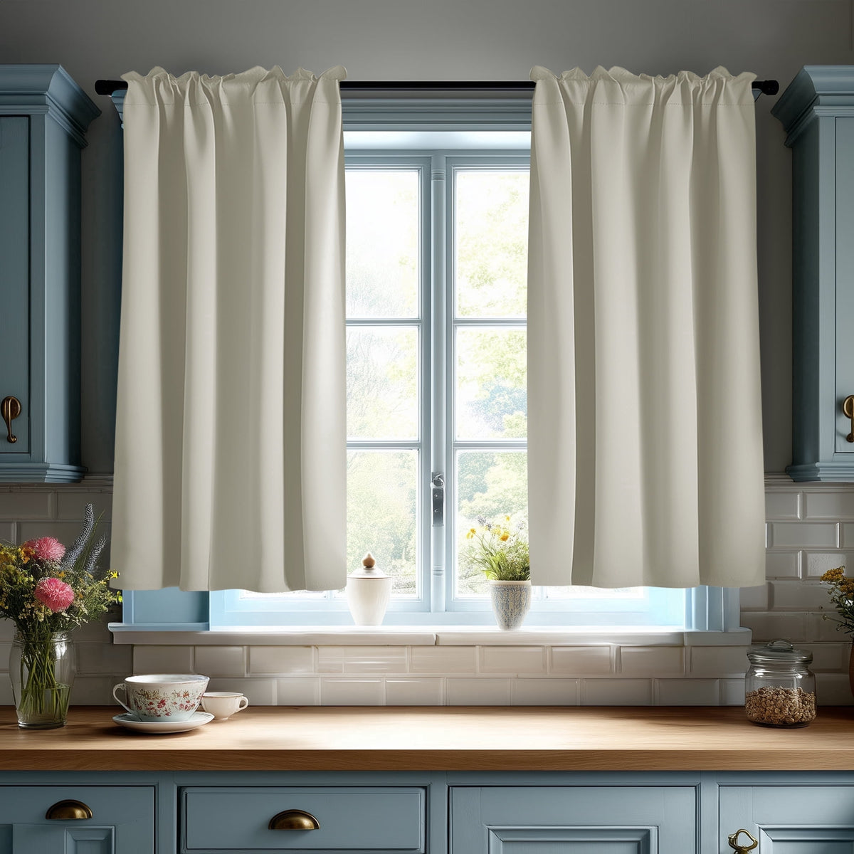 ZOPZO Curtains & Valances, Light Beige