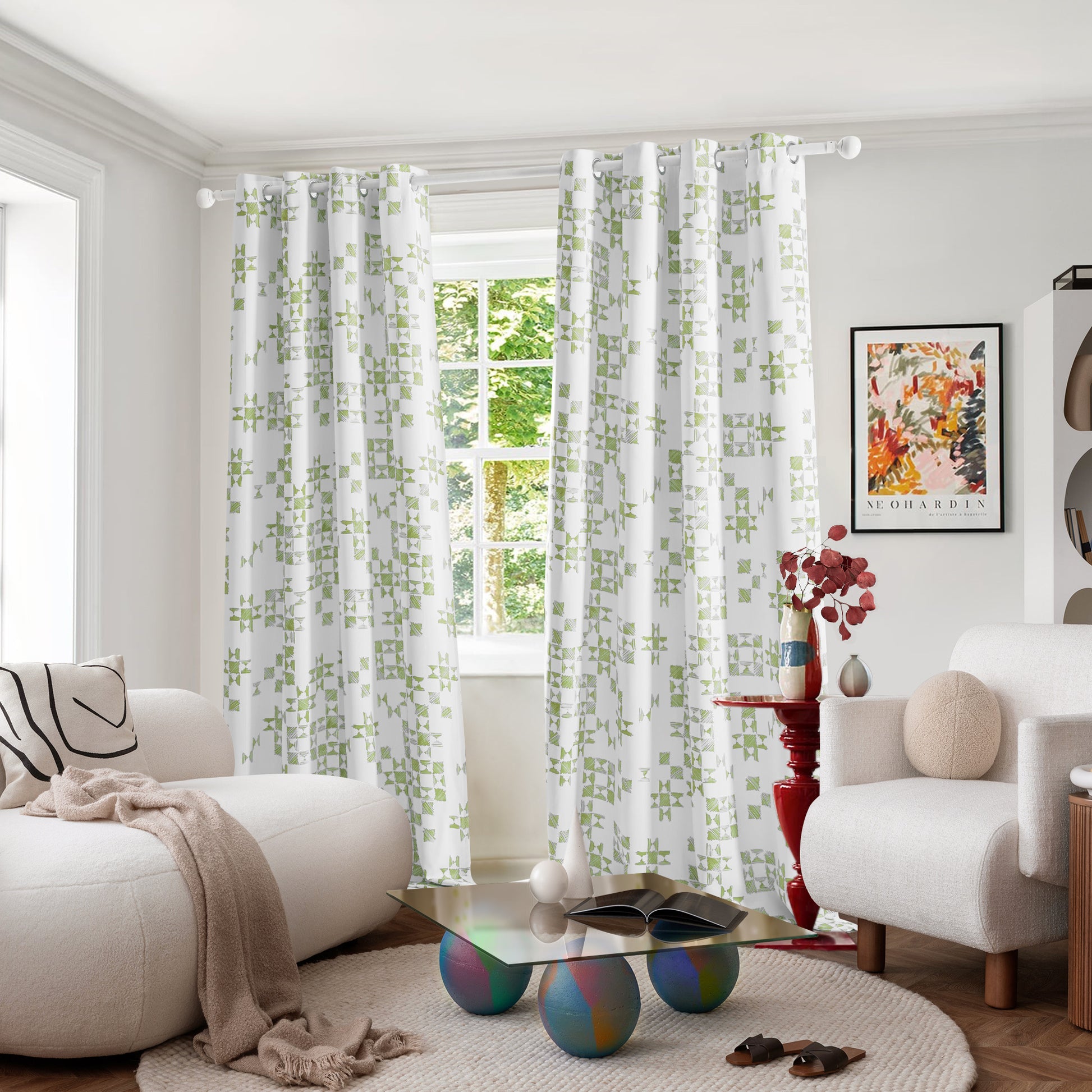 White -Green Patchwork