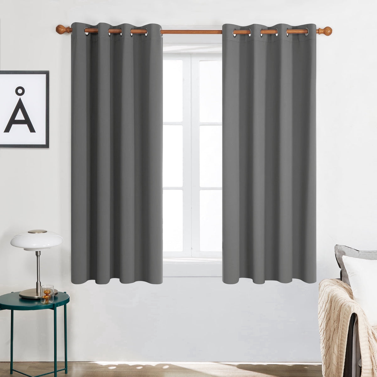ZOPZO Curtains & Valances, Light Gray